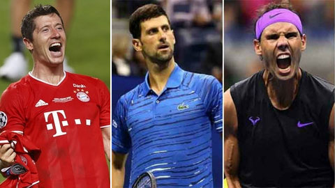 Djokovic, Nadal bị Lewandowski qua mặt Djokovic, Nadal bị Lewandowski qua mặt