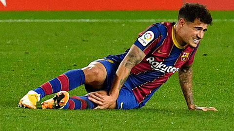 Coutinho chấn thương trong trận tiếp Eibar rạng sáng qua