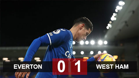 Kết quả Everton 0-1 West Ham: Thua đau tại Goodison Park, Everton lỡ cơ hội vào top 3