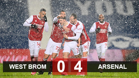 West Brom 0-4 Arsenal: Pháo nổ tưng bừng