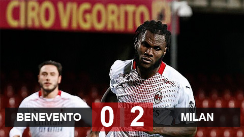 Kết quả Benevento vs Milan: Đội khách trở lại vị trí số 1 ở Serie A