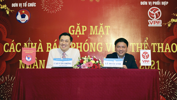 Phó Chủ tịch VFF - Cao Văn Chóng và Tổng Thư ký VFF - Lê Hoài Anh tại cuộc gặp gỡ