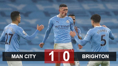 Kết quả Man City 1-0 Brighton: Foden tỏa sáng, Man City thắng trận thứ 7 liên tiếp