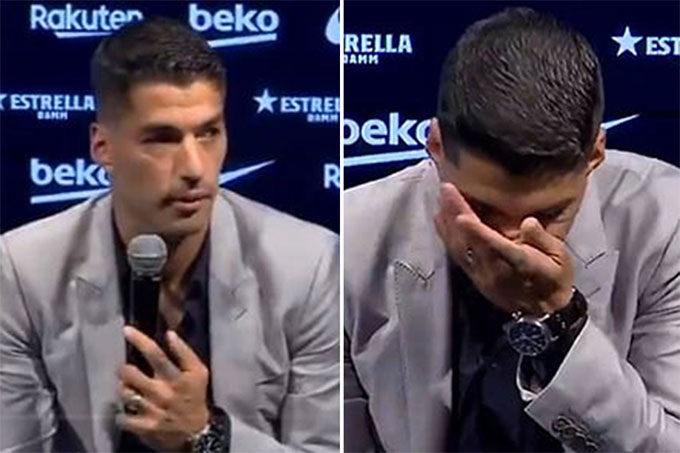 Suarez từng không cầm được nước mắt trong ngày chia tay Barca