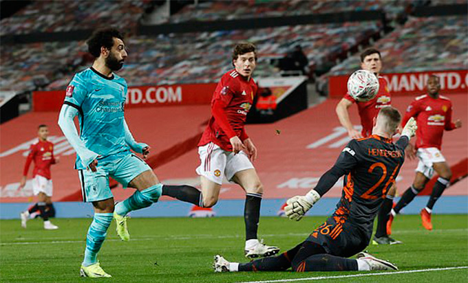 Salah mở tỉ số trận MU vs Liverpool