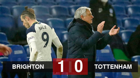 Kết quả Brighton 1-0 Tottenham: Vắng Kane, Tottenham bị đẩy xa khỏi top 4