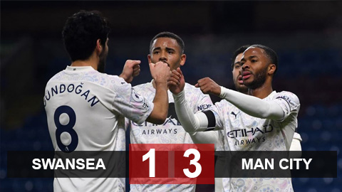 Swansea vs Man City: Man xanh lập kỷ lục chuỗi trận thắng dài nhất