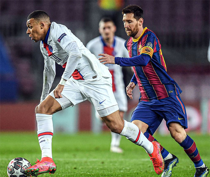 Mbappe cho Messi "hít khói" ở trận Barca 1-4 PSG