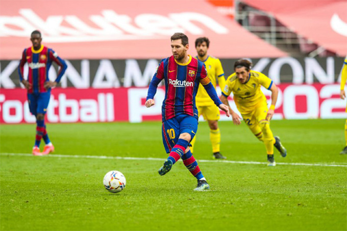 Messi mở tỷ số trận Barca vs Cadiz 