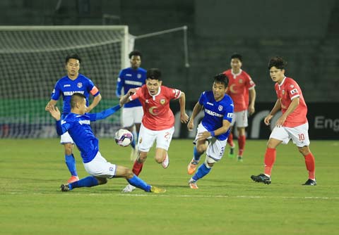Một trận đấu tại V.League 2020 - Ảnh: Minh Tuấn