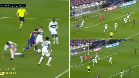 5 cầu thủ Elche không ngăn nổi Messi 'nhảy múa' và ghi bàn