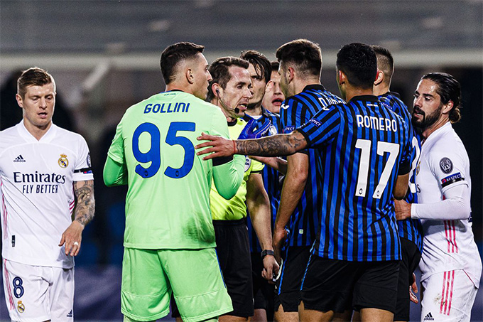 Atalanta vs Real Madrid: Thẻ đỏ tranh cãi phá hỏng trận đấu