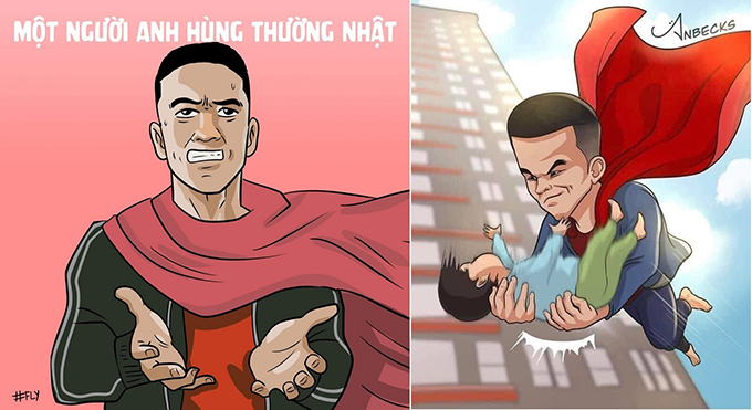 Anh chế về tài xế Nguyễn Ngọc Mạnh xuất hiện rất nhiều trên mạng xã hội - Ảnh: FB