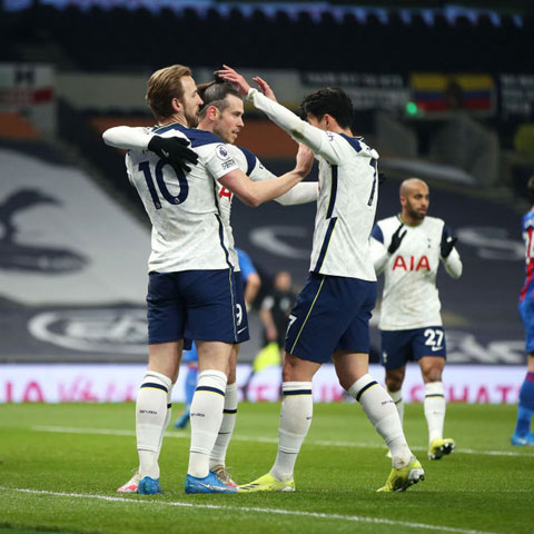 Với bộ ba Kane - Bale - Son (từ trái sang) đang bùng nổ, Tottenham có thể đánh bại bất cứ đối thủ nào