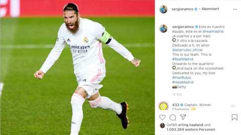 Haaland 'like' Ramos trên Instagram