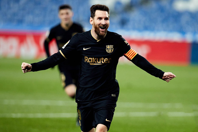 Messi vẫn xuất sắc ở trận Sociedad vs Barca với 2 bàn và 1 kiến tạo