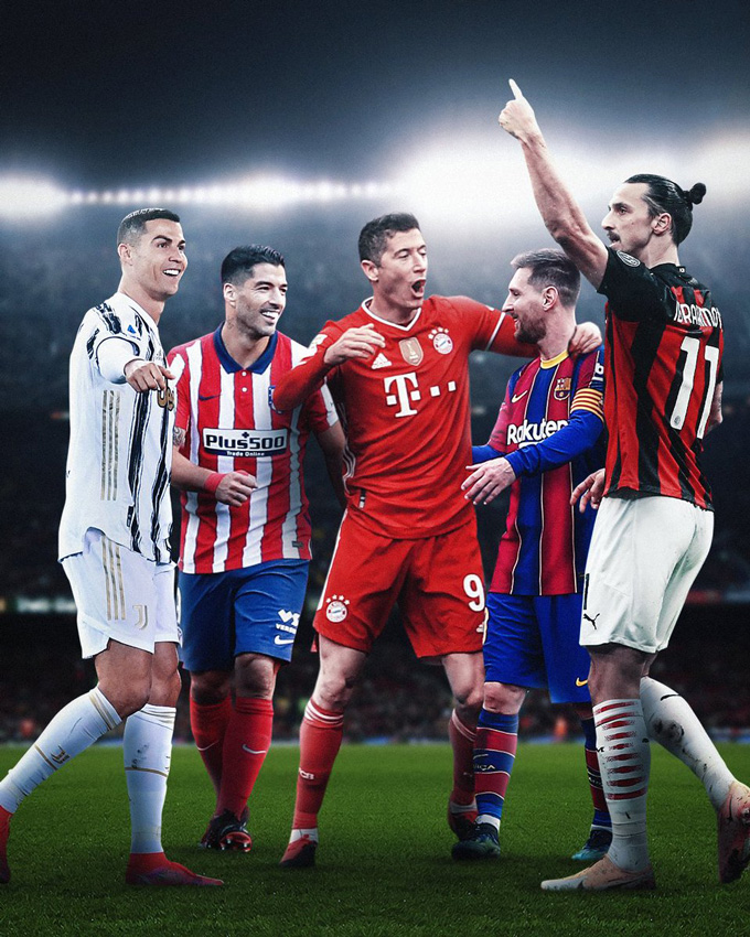 Suarez cùng với Ronaldo, Messi, Lewandowski và Ibrahimovic là 5 người còn đang thi đấu đạt mốc 500 bàn thắng