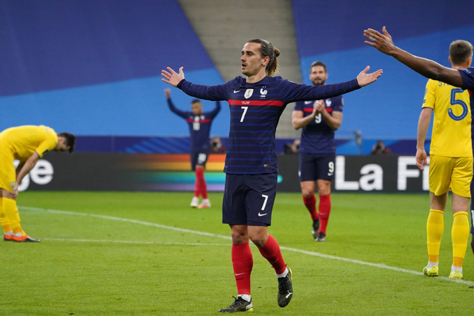 Griezmann mở tỷ số ngay phút thứ 19 ở trận đấu Pháp vs Ukraine