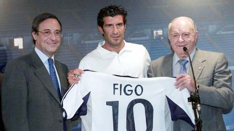 Figo cập bến sân Bernabeu với mức giá lên tới 62 triệu euro