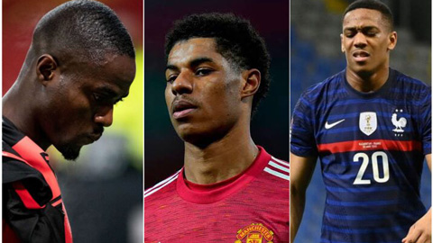 Man United đón 3 tin buồn về Martial, Rashford và Bailly