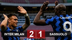 Inter 2-1 Sassuolo: Thẳng tiến tới ngai vàng Inter 2-1 Sassuolo: Thẳng tiến tới ngai vàng