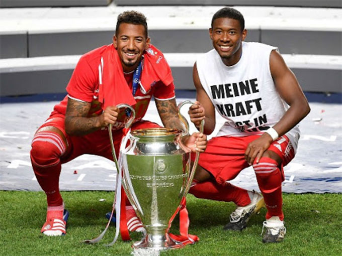 Alaba và Boateng đều đã 2 lần vô địch Champions League cùng Bayern