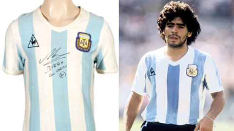 Đấu giá áo của cố danh thủ Diego Maradona 