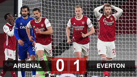 Arsenal 0-1 Everton: Giấc mơ châu Âu ngày một xa