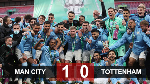 Man City 1-0 Tottenham: Cúp về thành Manchester Man City 1-0 Tottenham: Cúp về thành Manchester