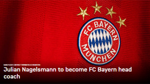 Bayern chính thức ký hợp đồng với HLV Nagelsmann