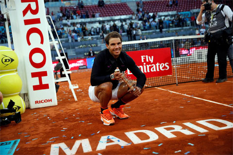 Nadal hiện giữ kỷ lục ở Madrid Open với năm chức vô địch, gần nhất ở mùa 2017
