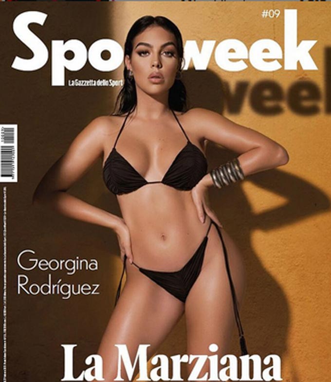 Georgina chụp ảnh trang bìa cho tạp chí SW SportWeek, ấn bản tuần của La Gazzetta dello Sport.