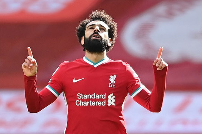 Salah đang xếp thứ 2 trong danh sách vua phá lưới Premier League 2020/21