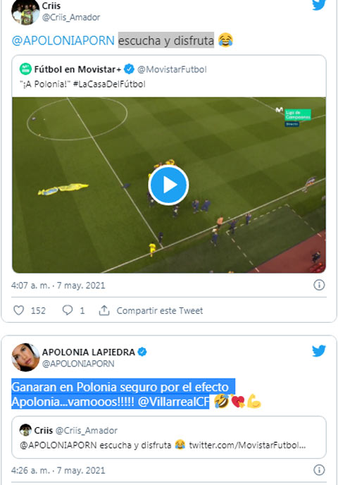 Apolonia Lapiedra phản hồi mối liên hệ với màn ăn mừng của cầu thủ Villarreal