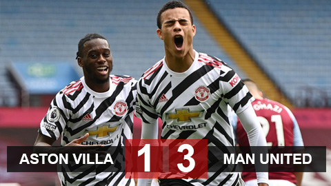 Kết quả Aston Villa 1-3 MU: Quỷ đỏ chặn ngày đăng quang của Man City