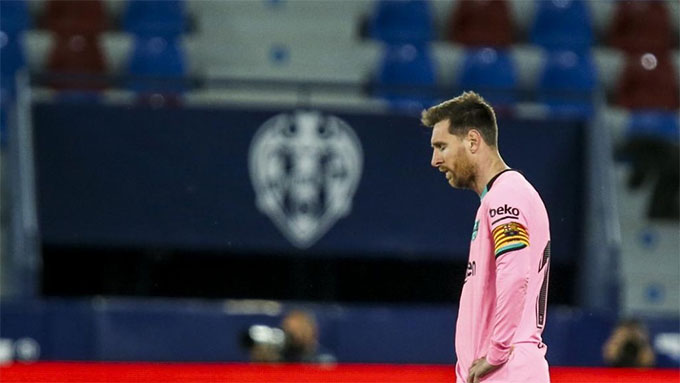 Messi hầu như không còn hy vọng vô địch La Liga sau trận hòa Levants