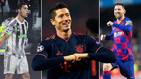 Chiếc giầy Vàng châu Âu 2020/21: 3 'ông lão' Lewandowski, Ronaldo, Messi dẫn đầu
