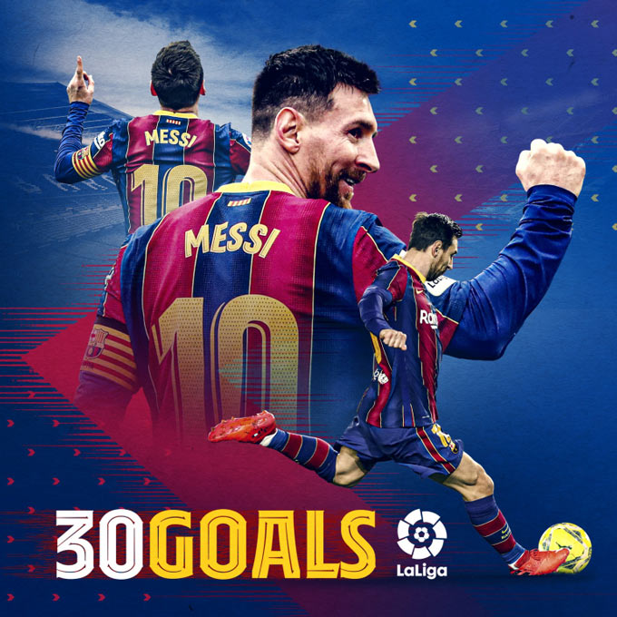 Messi có mùa thứ 9 đạt mốc 30 bàn thắng tại La Liga