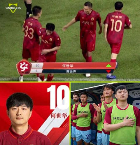 Ông He Shihua từng vào sân thi đấu với áo số 10