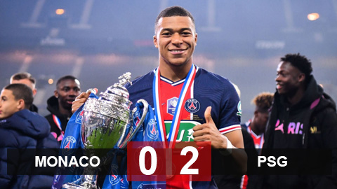 Kết quả Monaco 0-2 PSG: "Siêu nhân" Mbappe mang cúp về Paris Kết quả Monaco 0-2 PSG: "Siêu nhân" Mbappe mang cúp về Paris
