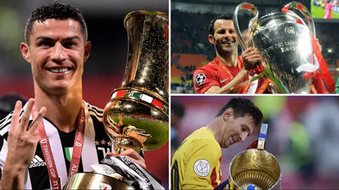 Ronaldo tiến gần tới Messi trong Top 10 cầu thủ nhiều danh hiệu nhất