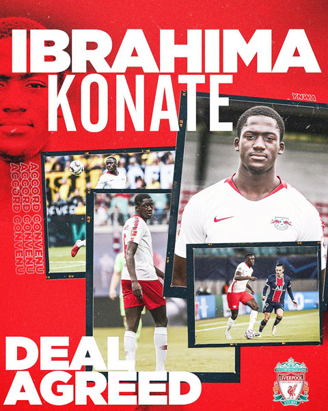 Cầu thủ đa năng Ibrahima Konate đã chính thức thuộc biên chế của Liverpool