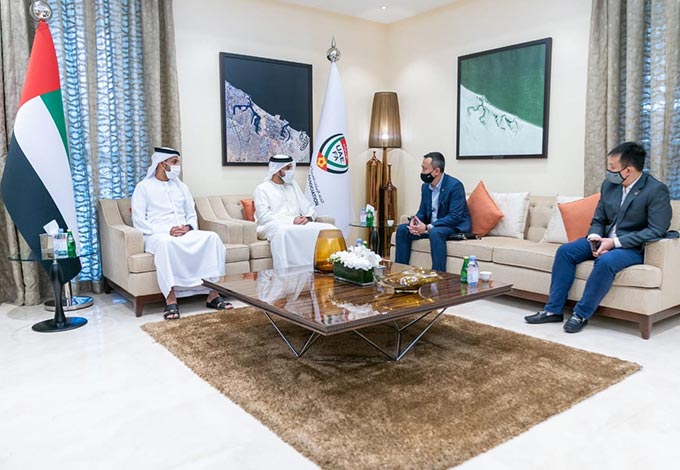 Quang cảnh buổi tiếp đón của LĐBĐ UAE với Phó Chủ tịch thường trực VFF Trần Quốc Tuấn
