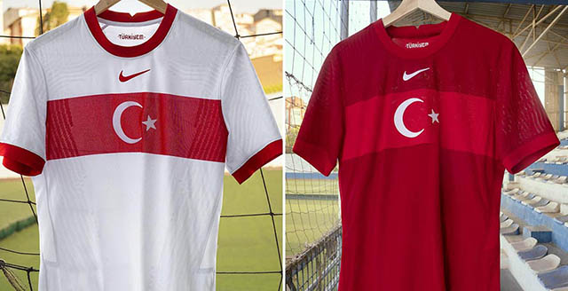 Áo đấu của Thổ Nhĩ Kỳ khiến người xem thích thú khi không sử dụng cờ quốc gia ở ngực trái như mọi khi. Lần này, logo với điểm nhấn là ngôi sao và hình lưỡi liềm được đưa xuống ngực áo