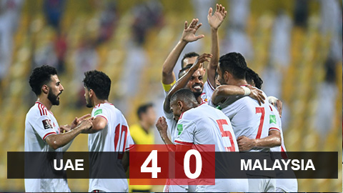 Kết quả UAE vs Malaysia: Malaysia gặp khó trong cuộc đua với Việt Nam 