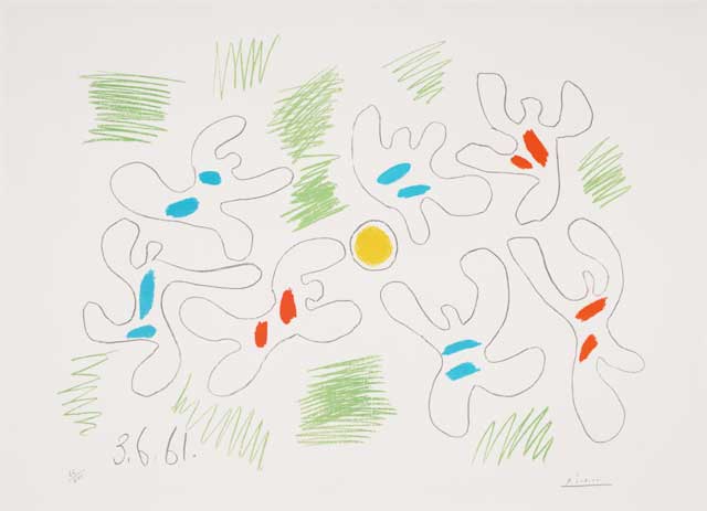  Bức tranh in thạch bản của Picasso  về một trận bóng, được ông  hoàn thành vào năm 1961
