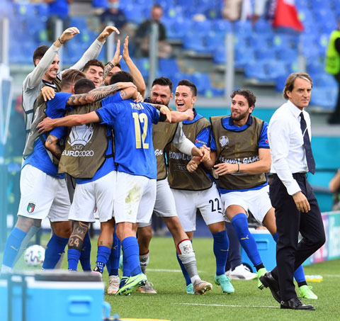 Thầy trò Mancini tô đậm tư cách ứng viên vô địch EURO 2020 bằng chiến thắng trước Xứ Wales, lọt vào vòng 1/8 với thành tích toàn thắng tại bảng A