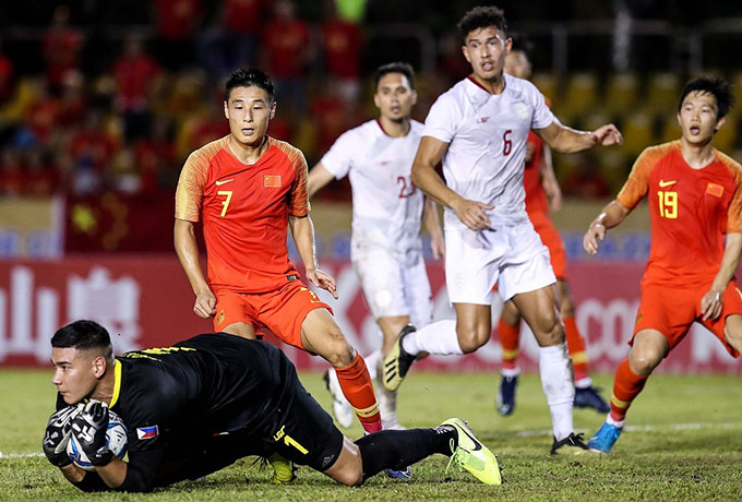 Trung Quốc trải qua 2 trận vất vả với Philippines tại vòng loại thứ 2 World Cup 2022