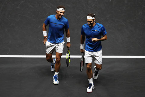 Do các trận đấu không mang lại điểm số trên bảng xếp hạng ATP nên Federer và Nadal (trái) chẳng mặn mà tham dự Olympic