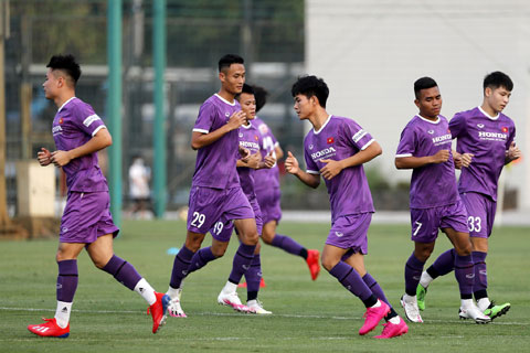 Cầu thủ U23 Việt Nam nỗ lực tập luyện